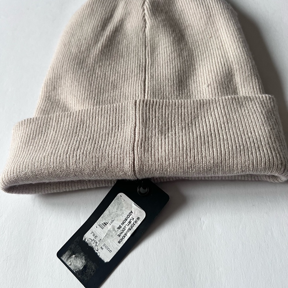 RAG AND BONE MERINO WOOL ADDISON RIB KNIT BEANIE IN TURTLEDOVE OS UNISEX NWT - Picture 5 of 15